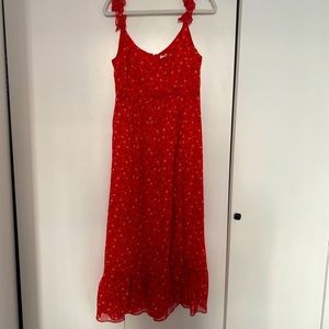 Madewell Red Floral Maxi Dress